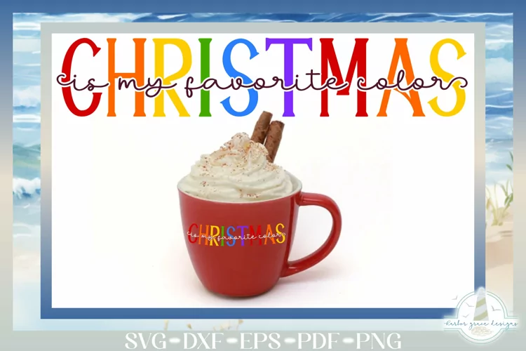 Christmas Is My Favorite Color, Knockout Text Quote SVG