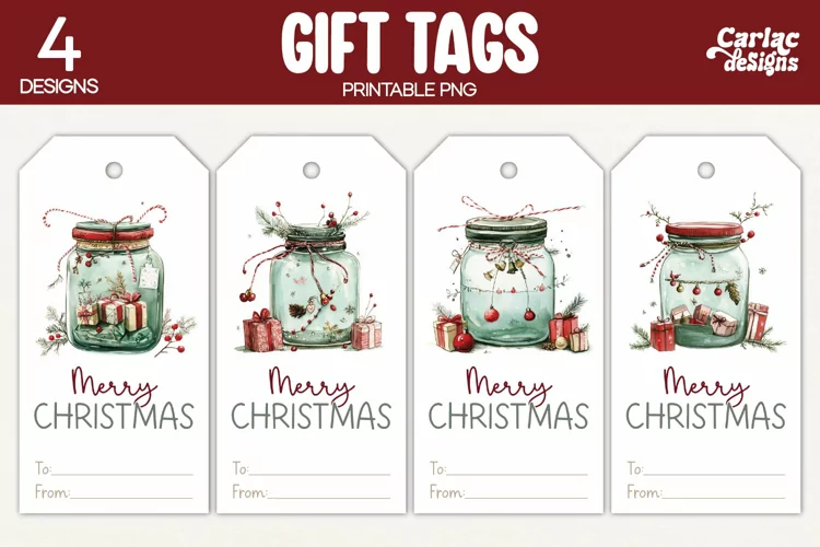 Christmas Gift Tags, Merry Christmas Printable Tags