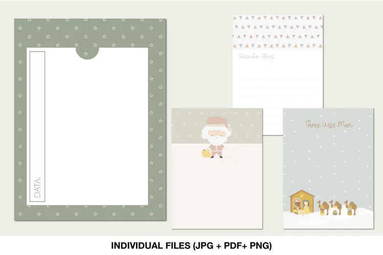 Christmas Journaling Cards 3x4 Printable