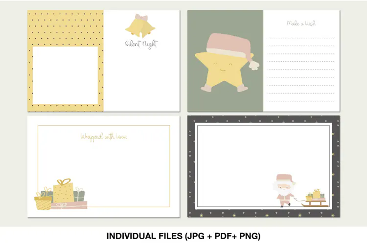 Christmas Journaling Cards 6x4 Printable Scrapbook Designs