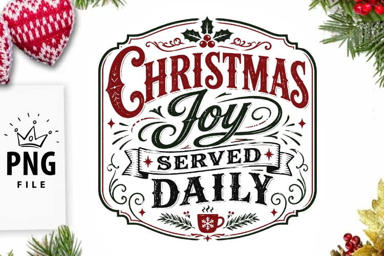 Christmas Joy Served Daily Holiday PNG