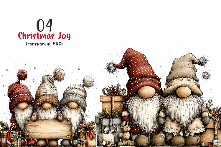 Christmas Joy Whimsical Clipart example image 1