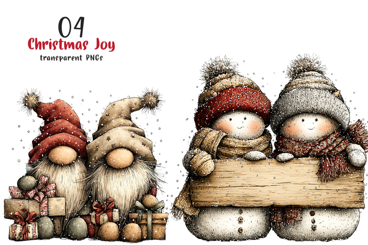 Christmas Joy Whimsical Clipart example image 1