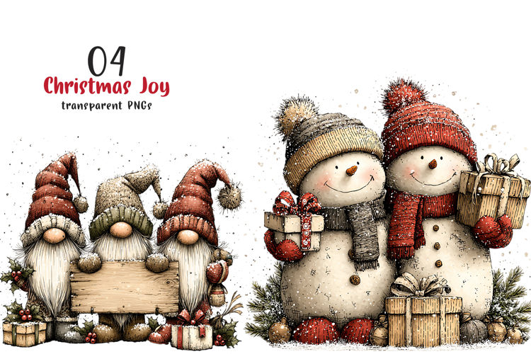 Christmas Joy Whimsical Clipart example image 1
