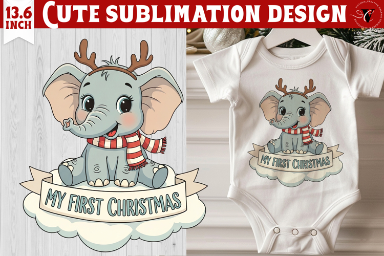 My first Christmas | Cute Christmas animal sublimation