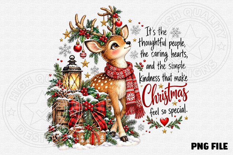 Christmas Kindness Reindeer Heartwarming Christmas Quote Hol example image 1