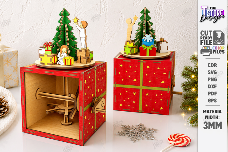 Christmas Kinetic Toy Laser Cut | 3D Christmas Tree | Kids