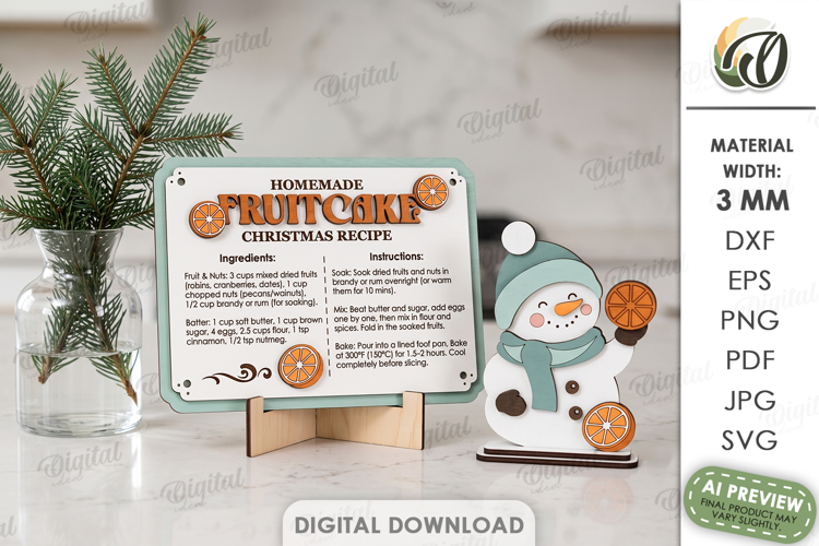 Christmas Kitchen Snowman with Treat Stand Laser Cut