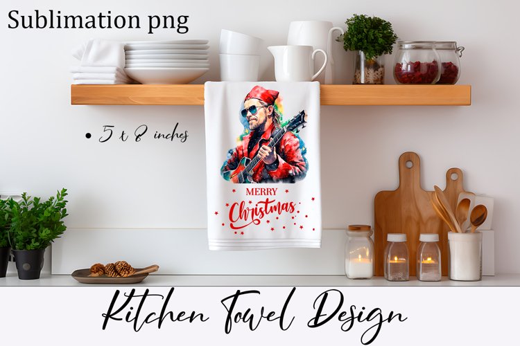 Christmas Kitchen Towel Sublimation Design | Santa Claus