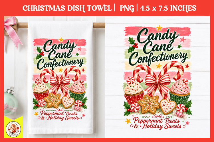 Christmas kitchen towel PNG |Preppy Retro Baking Sublimation