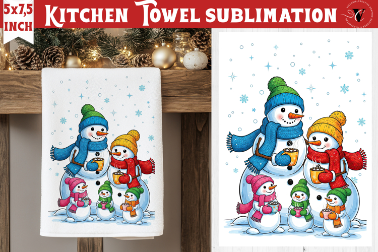 Christmas kitchen towel sublimation | Holiday baking print