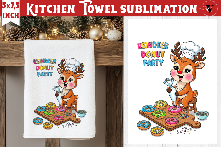 Christmas kitchen towel sublimation | Holiday baking print