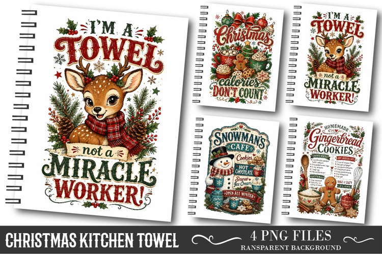 Christmas Kitchen Towel PNG, Christmas Sublimation PNG