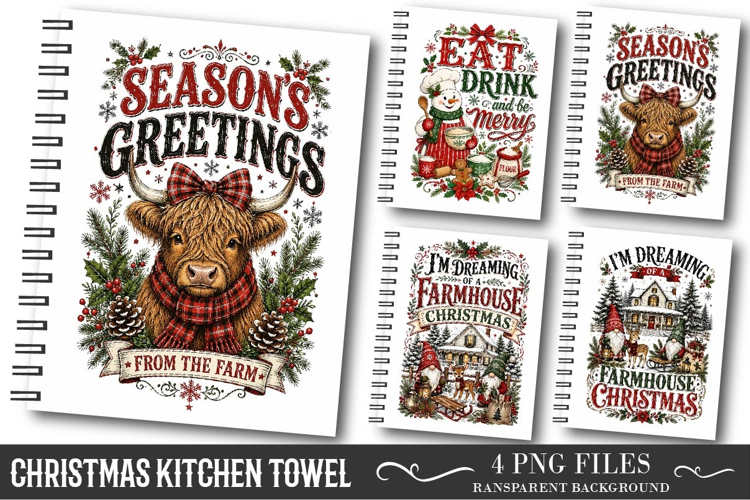 Christmas Kitchen Towel PNG, Christmas Sublimation PNG
