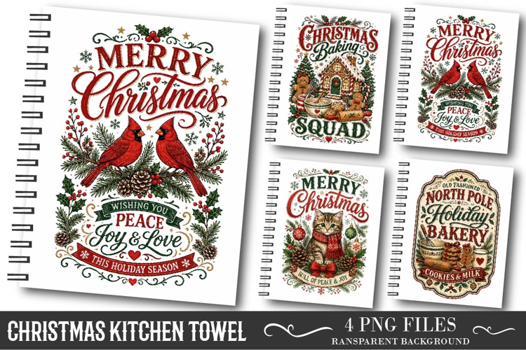 Christmas Kitchen Towel PNG, Christmas Sublimation PNG