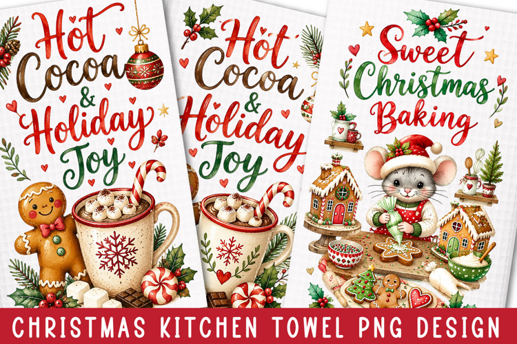 Christmas Kitchen Towel PNG Designs