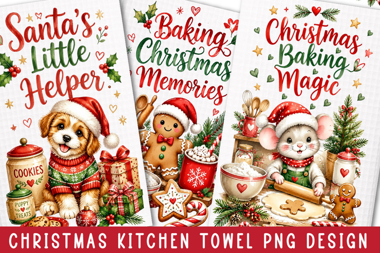 Christmas Kitchen Towel PNG Designs