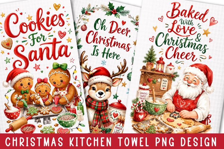 Christmas Kitchen Towel PNG Designs