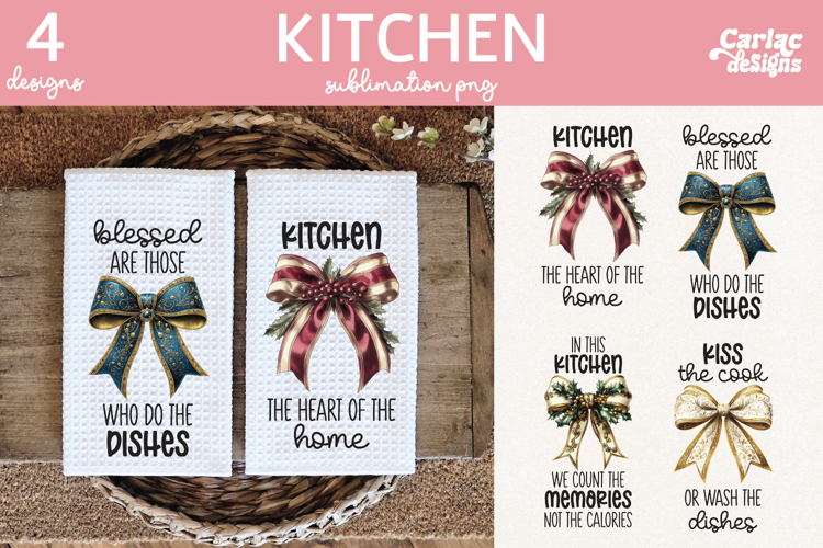 Christmas Kitchen Towel Sublimation, Farmhouse Kitchen Towel