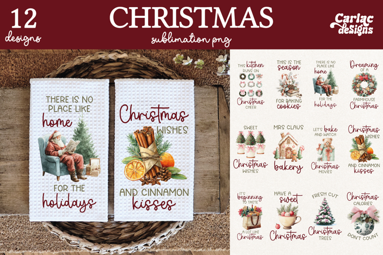 Christmas Kitchen Towel Sublimation Bundle