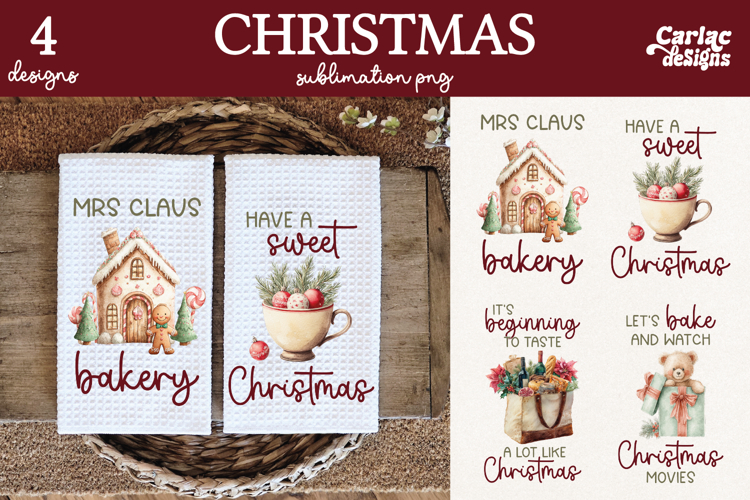 Christmas Kitchen Towel Sublimation, Farmhouse Kitchen Towel