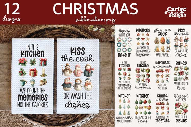 Christmas Kitchen Towel Sublimation Bundle