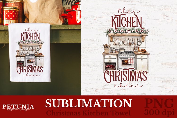 Christmas Kitchen Towel | Christmas Sublimation Designs