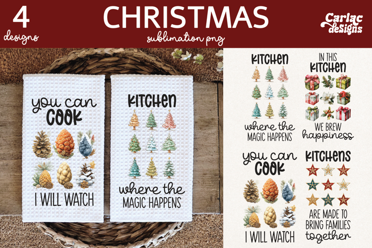Christmas Kitchen Towel Sublimation Mini Bundle