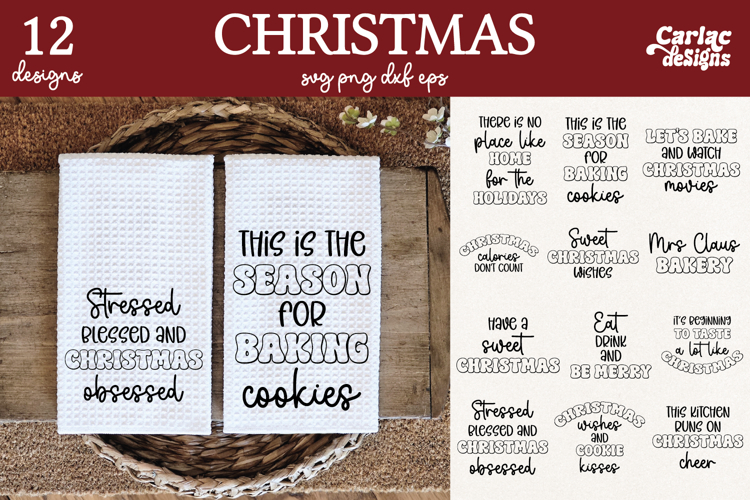 Christmas Kitchen Towel SVG Bundle