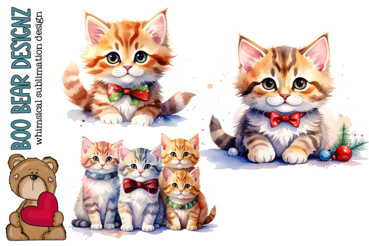 Christmas Kitten Clipart