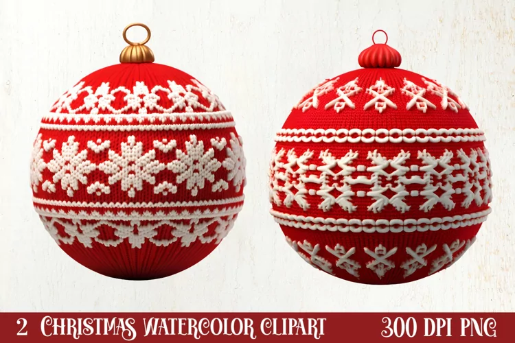 Christmas Knitting Clipart Sublimation, Christmas Clipart