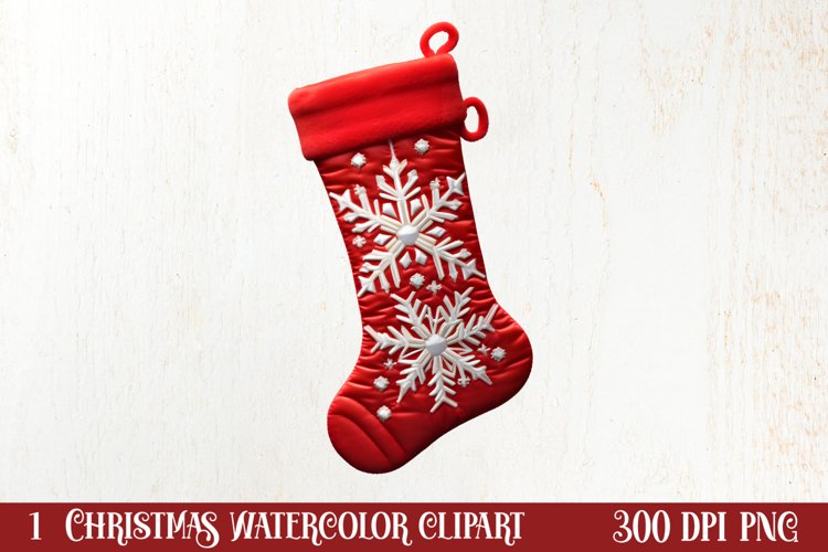 Christmas Knitting Clipart Sublimation, Christmas Clipart example image 1