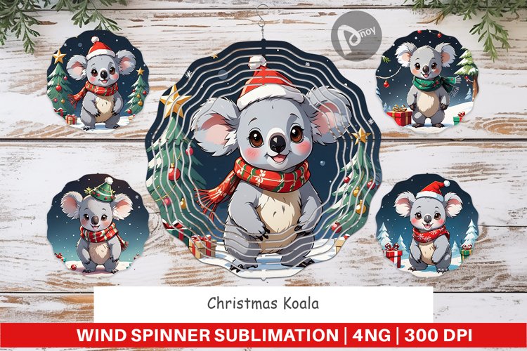 Wind Spinner Cartoon Christmas Koala