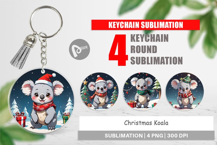 Keychain Cartoon Christmas Koala