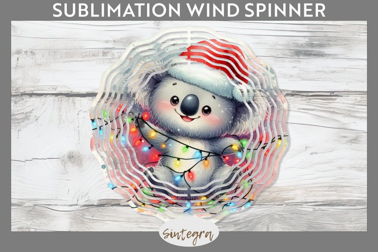 Christmas Koala v1 Entangled in Lights Wind Spinner Sublimat
