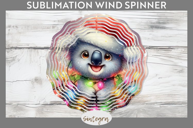 Christmas Koala v3 Entangled in Lights Wind Spinner Sublimat