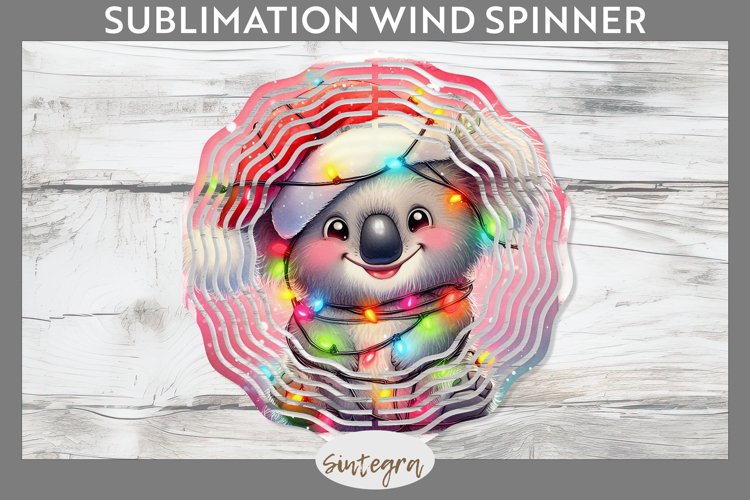 Christmas Koala v4 Entangled in Lights Wind Spinner Sublimat example image 1