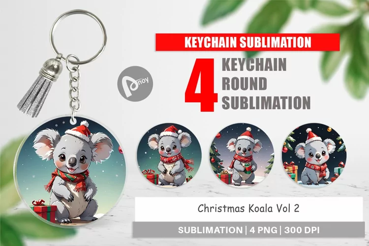 Keychain Cartoon Christmas Koala