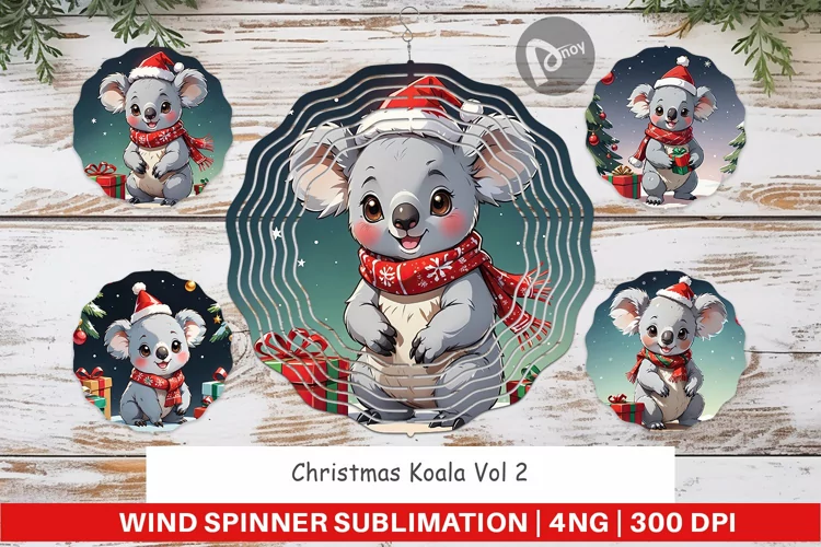 Wind Spinner Cartoon Christmas Koala