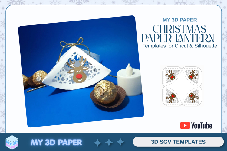 Rudolph Christmas Ornament Paper Lantern SVG Template
