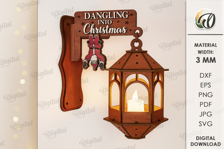 Christmas Lantern Wall Decor Laser Cut. Christmas SVG
