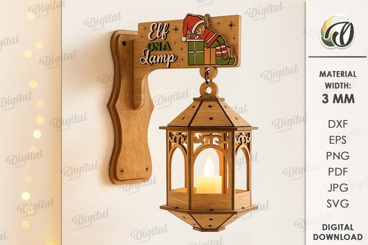 Christmas Lantern Wall Decor Laser Cut. Christmas SVG