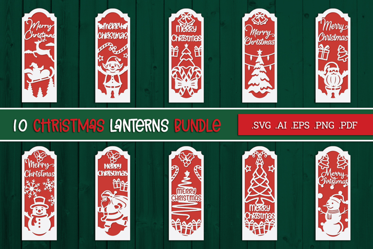 Christmas Lanterns Bundle - Paper Cut SVG