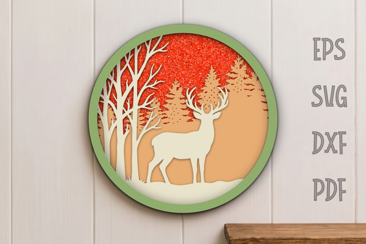Christmas Laser Cut File,Christmas Deer Svg