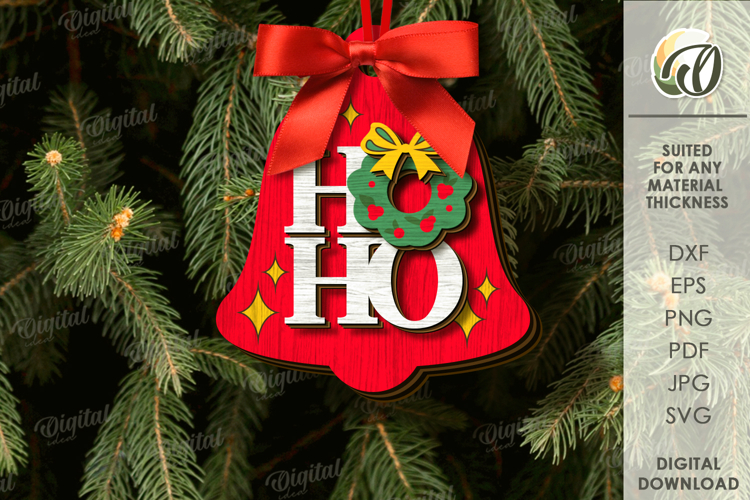 Christmas Layered Ornament Laser Cut . Christmas Decor SVG