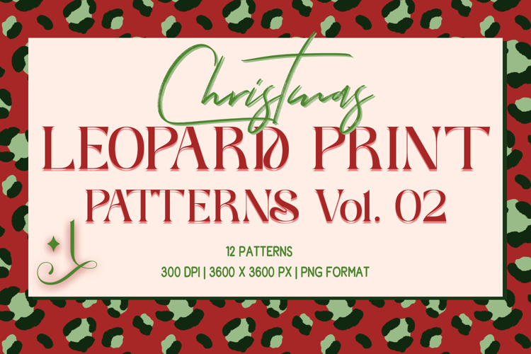 Christmas Leopard Print Patterns Vol. 02