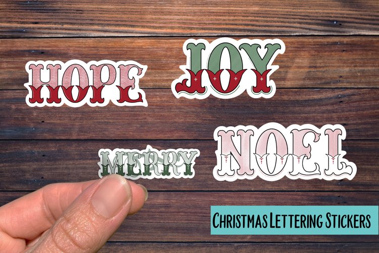 Christmas Lettering PNG Sticker Pack
