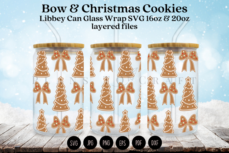 Christmas Cookies Libbey Can Glass Wrap SVG