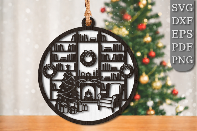 Christmas Library Laser Cut SVG