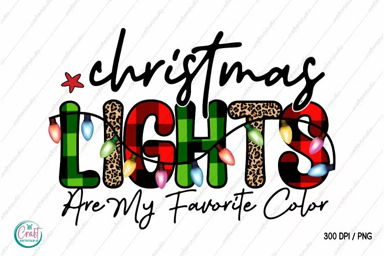 Christmas Lights Sublimation - Christmas Buffalo Plaid PNG